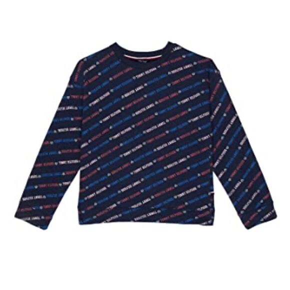 Tommy Hilfiger Girls Long Sleeve Logo Crewneck Sweatshirt - Picture 5 of 5